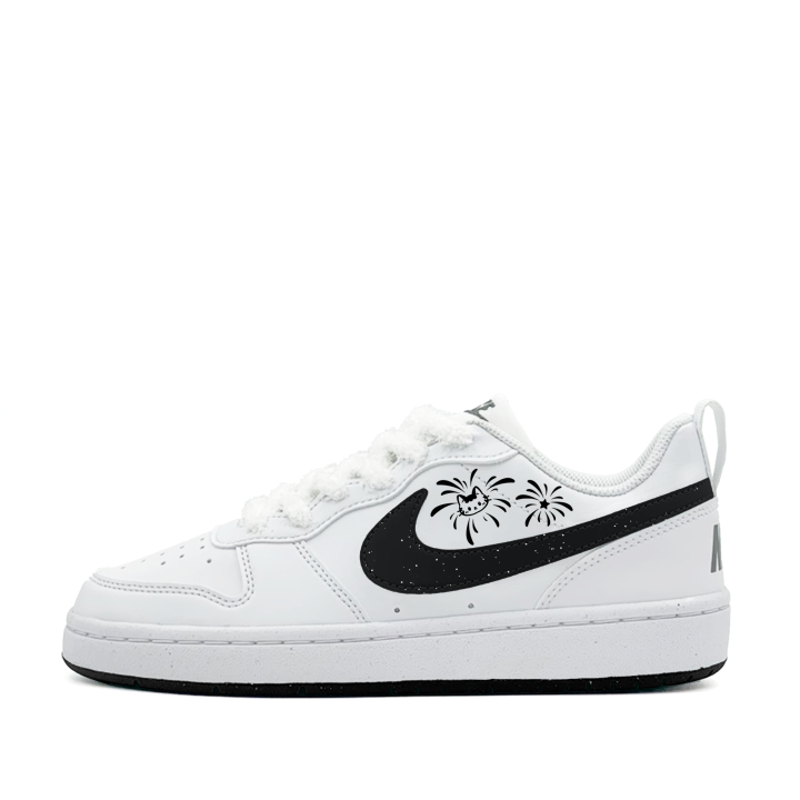 Nike Nike Court Borough Firework Kitten, Cute, Minimalist Style, Versatile, Fashion, Individual Trendy Synthetic Leather