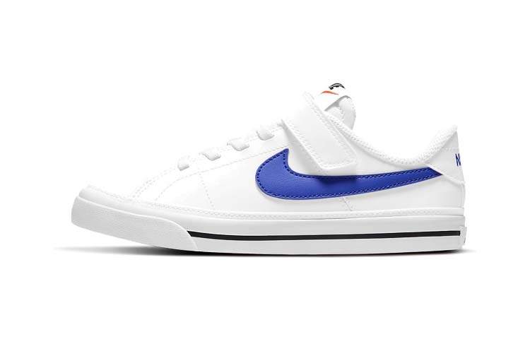 Nike Nike Court Legacy Abrasion Resistant Low top Kids' Skateboarding Shoes White Blue Children Aged 3 7 Years Old
