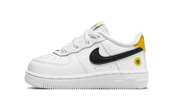 Nike Nike Air Force 1 LV8 Casual Slip Resistant, Abrasion Resistant, Breathable Low top Skateboard Shoes White Black Yellow