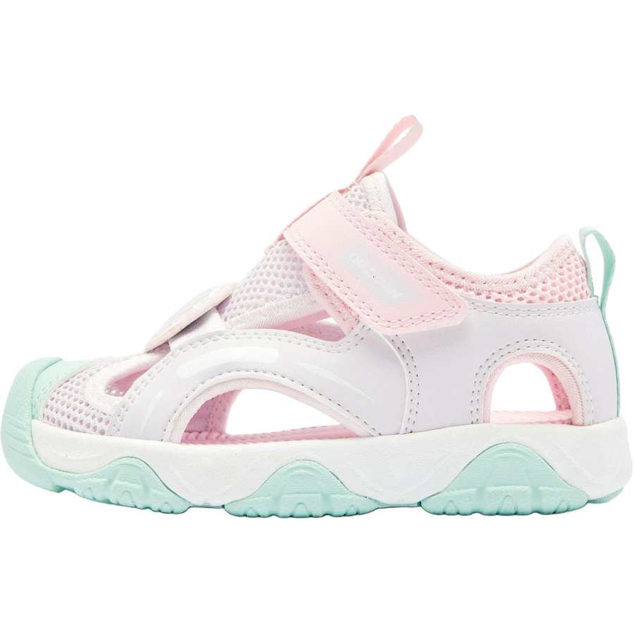QIAODAN Slip Resistant And Breathable Low top Toddler Shoes Light Translucent Purple/Light Jade Pink Infant And Toddler