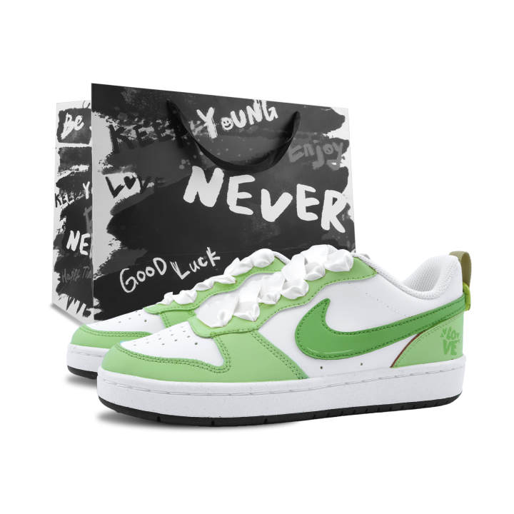 Nike Nike Court Borough Lime Bubbles Mid top Kids' Skateboarding Shoes Green Unisex