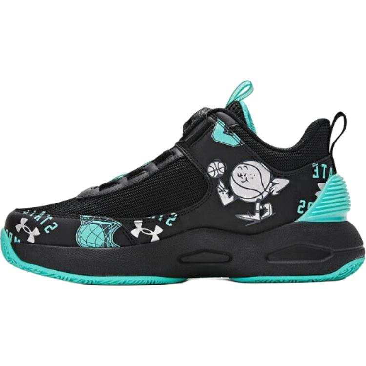 Under Armour Cushioning Abrasion Resistant Breathable Slip Resistant Low top Children's Basketball Shoes Black Kids'