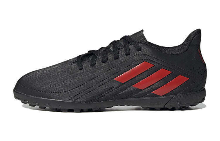 Adidas Adidas Deportivo Chuteira Slip Resistant Lightweight Abrasion Resistant Low top Soccer Shoes Black Red Kids'