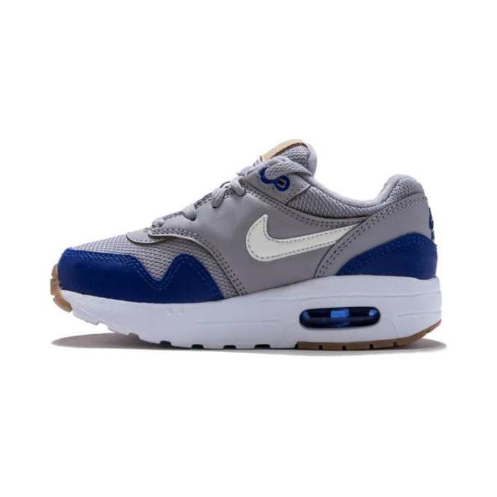 Nike Nike Air Max 1 Low top Kids' Running Shoes Gray Blue Children Aged 3 7 Years Old