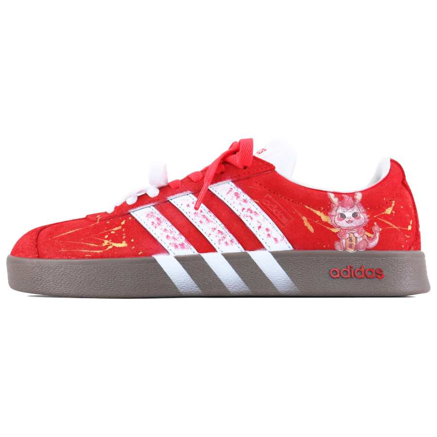 Adidas Adidas VL COURT 2.0 Lifestyle Cushioning, Wear Resistant Low top Skateboard Shoes Unisex White Red