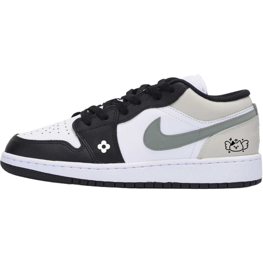 Jordan Jordan Air Jordan 1 Low Leather Low top Children's Basketball Shoes White Teenagers