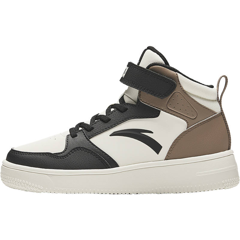 Antakids Synthetic Leather High top Skateboard Shoes White Black Gray Teenagers