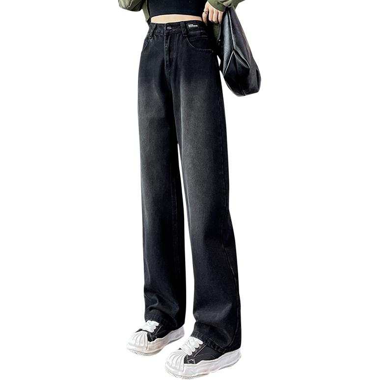 Tonlion Jeans Women's Black Moderate Wide Leg Pants