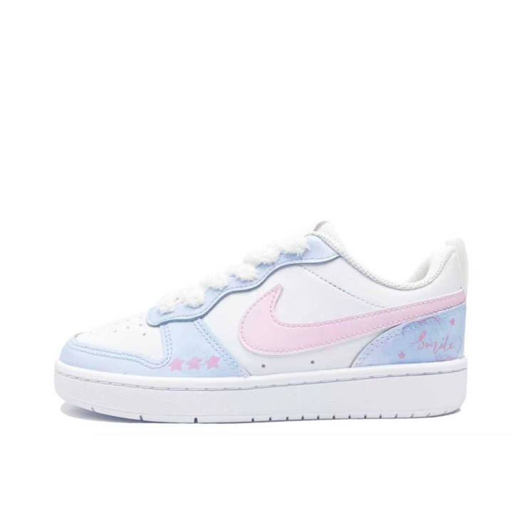 Nike Nike Court Borough Starlight Smiley Face Leather Slip Resistant Cushioning Abrasion Resistant Low top