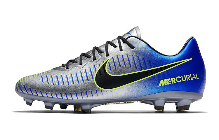 Nike Nike Mercurial Vapor 11 NJR FG Slip-Resistant Cushioning Wear-Resistant Low-Top Kids' Soccer Shoes Blue Silver Kids'