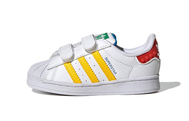 Adidas Originals SUPERSTAR Synthetic Leather Comfortable Abrasion Resistant Low top Toddler Shoes Infant And Toddler