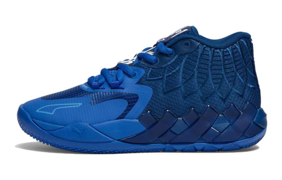 PUMA LAMELO BALL x PUMA MB.01 Sports Anti Kick And Breathable Mid top Children's Basketball Shoes Blue Teenagers