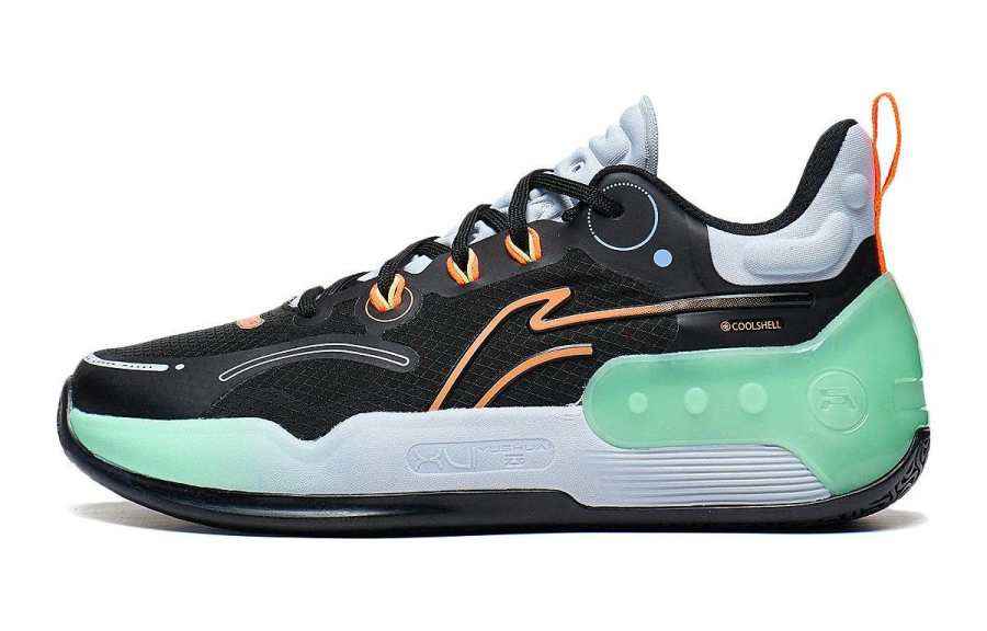 Li-Ning YOUNG Li Ning YOUNG YuShuai 16 V2 Synthetic Leather Low top Basketball Shoes Black Green Unisex