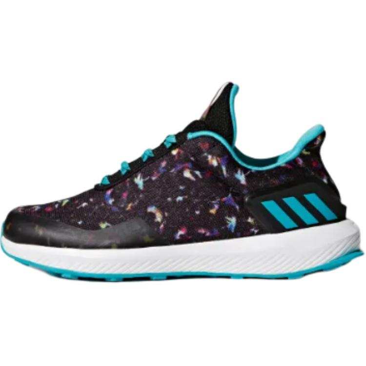 Adidas Adidas Rapidarun Slip Resistant Abrasion Resistant Low top Kids' Running Shoes Black Wide Fit Kids'