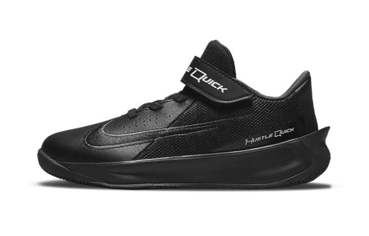 Nike Nike Team Hustle Quick 3 Hook and loop Low top Children's Basketball Shoes Black Children Aged 3 7 Years Old