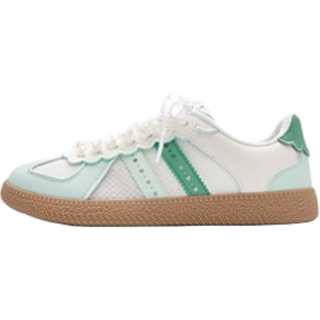 BALABALA Slip Resistant Abrasion Resistant Slip Resistant Abrasion Resistant Low top Skateboard Shoes White Green Kids'
