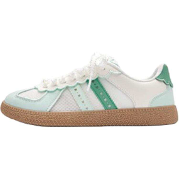 BALABALA Slip Resistant Abrasion Resistant Slip Resistant Abrasion Resistant Low top Skateboard Shoes White Green Kids'