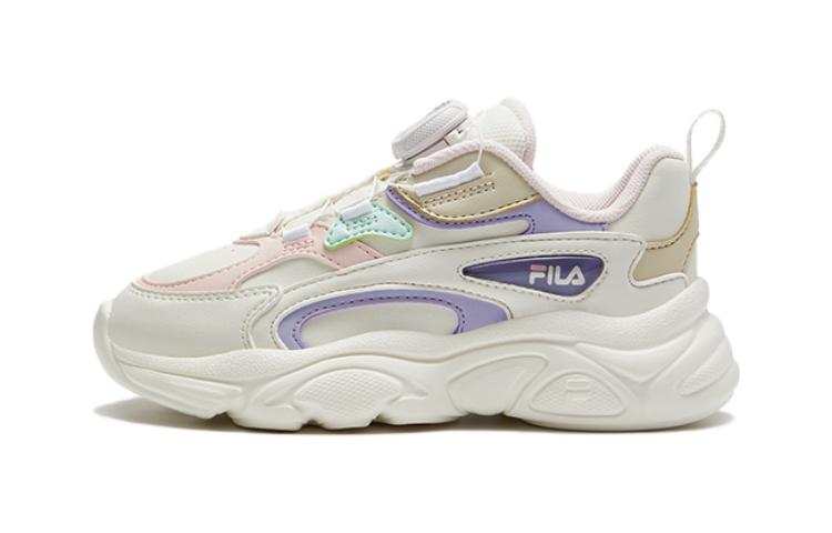 FILA KIDS Comfortable Cushioning Breathable Cushioning Breathable Low top Kids' Running Shoes White