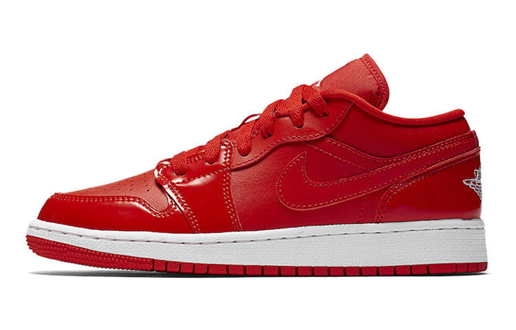 Jordan Jordan Air Jordan 1 Synthetic Leather Low top Basketball Shoes University Red White Unisex