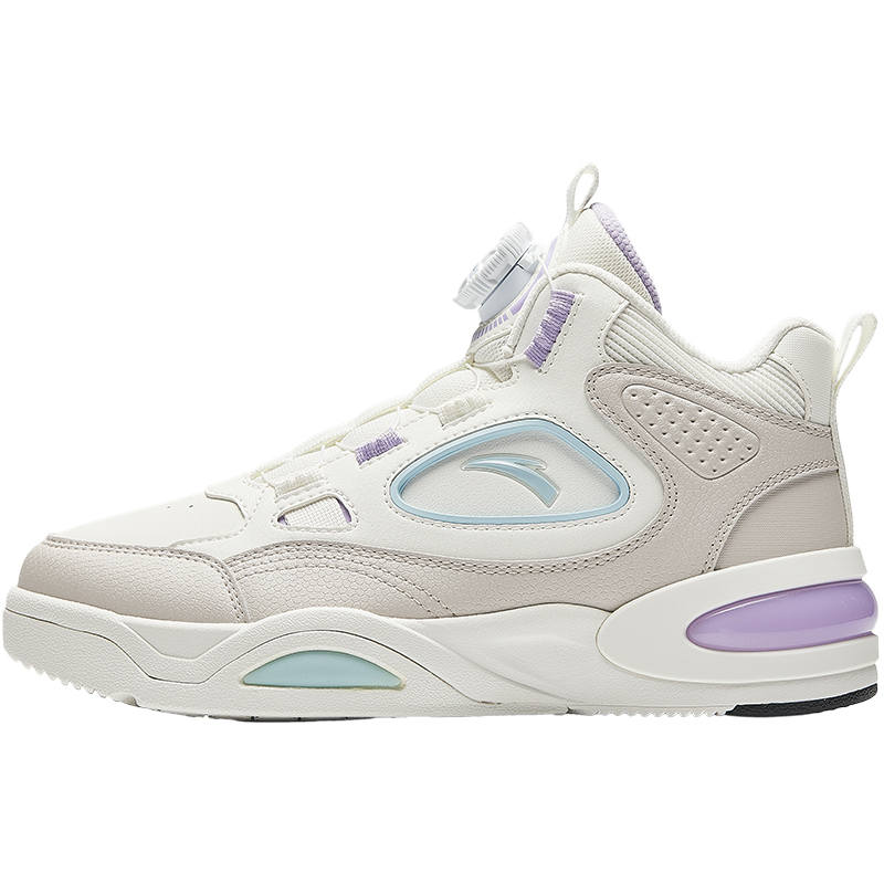 Antakids Synthetic Leather High top Skateboard Shoes Ivory White/Sand Gray Size 33 38 Teenagers