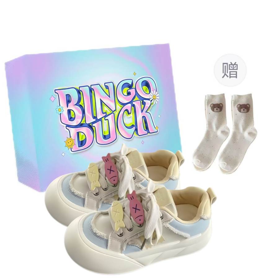 BINGO DUCK Coverage Slip Resistant Coverage Slip Resistant Low top Skateboard Shoes Women's