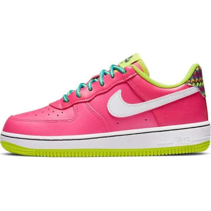 Nike Nike Air Force 1 Slip Resistant Abrasion Resistant Low top Kids' Skateboarding Shoes Pink White
