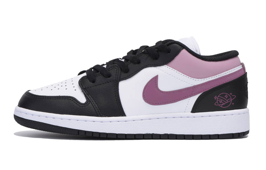 Jordan Jordan Air Jordan 1 Slip Resistant Low top Children's Basketball Shoes Black Pink Teenagers