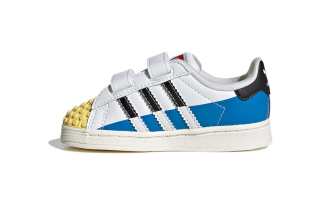 Adidas Originals SUPERSTAR CF Breathable Low top Toddler Shoes White Blue Infant And Toddler
