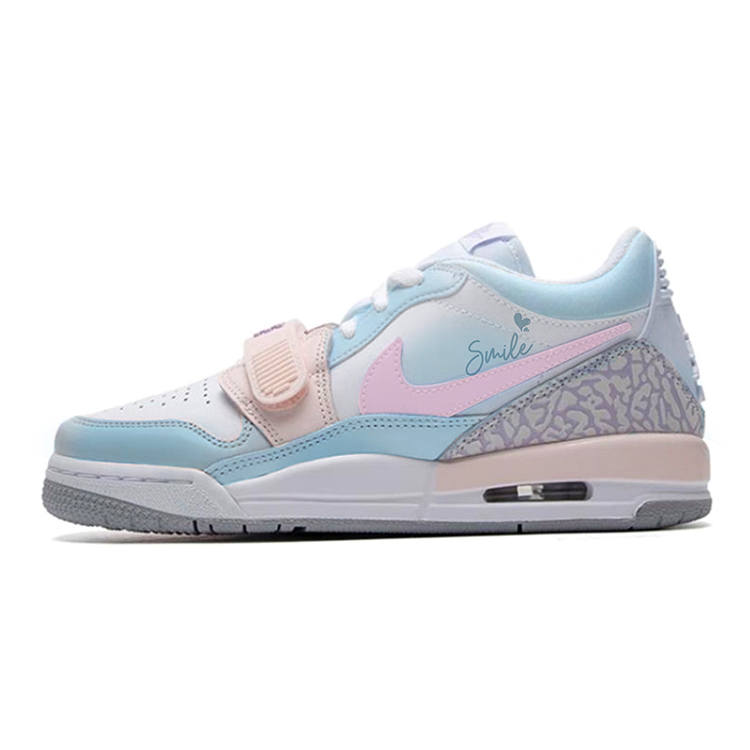 Jordan Jordan Legacy 312 Abrasion Resistant Abrasion Resistant Low top Children's Basketball Shoes Blue Pink Teenagers