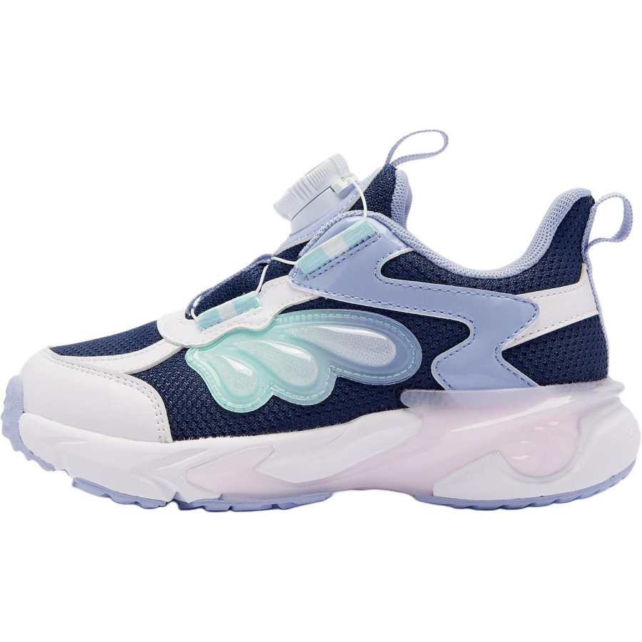 QIAODAN Slip Resistant Abrasion Resistant Low top Kids' Running Shoes Serene Blue/Jordan White