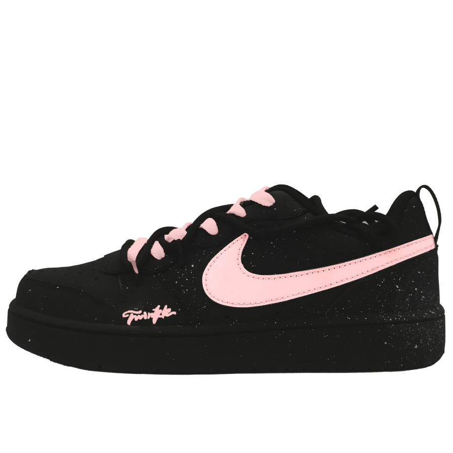 Nike Nike Court Borough Ink Pink Star Leather Slip Resistant Abrasion Resistant Low top Kids' Skateboarding Shoes Pink