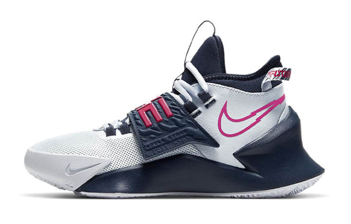 Nike Nike Future Court 3 Mid top Performance Basketball Shoes White Blue Pink Unisex
