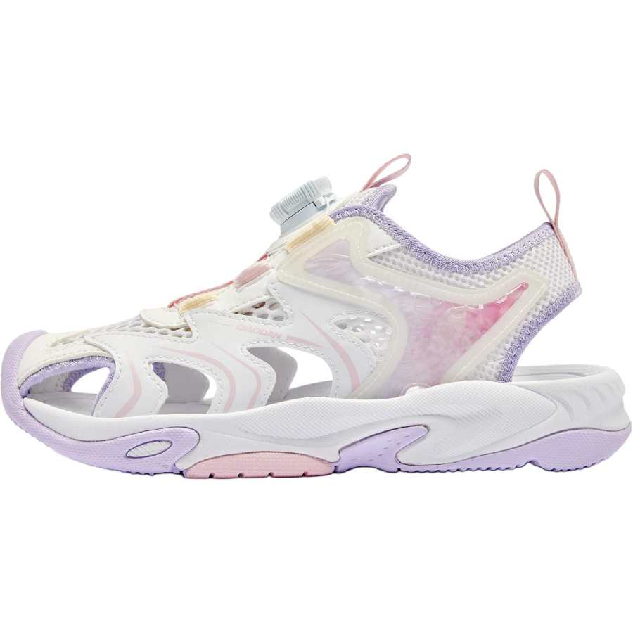 QIAODAN Slip Resistant Abrasion Resistant Low top Sandal White Purple Teenagers