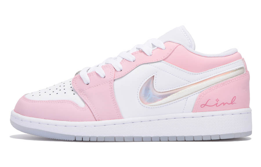 Jordan Jordan Air Jordan 1 Slip Resistant Slip Resistant Low top Children's Basketball Shoes Pink Teenagers
