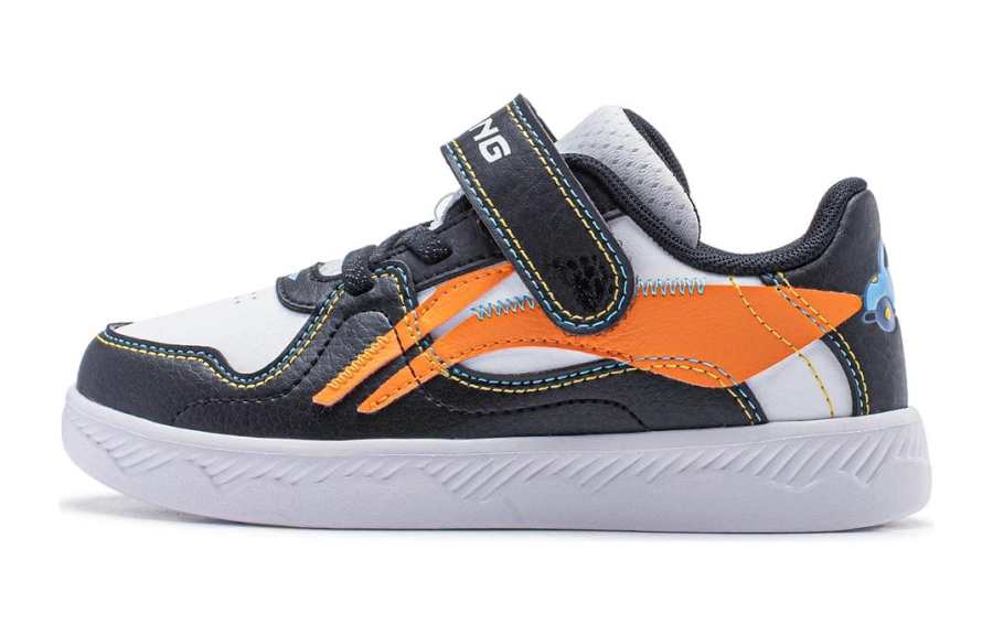 Li-Ning YOUNG Li Ning YOUNG Tata Le Series V4 Slip Resistant Abrasion Resistant Low top Kids' Skateboarding Shoes Black Orange Kids'