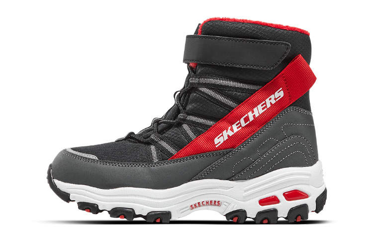 Skechers Versatile Abrasion Resistant High top Kids Lifestyle Shoes Black Teenagers