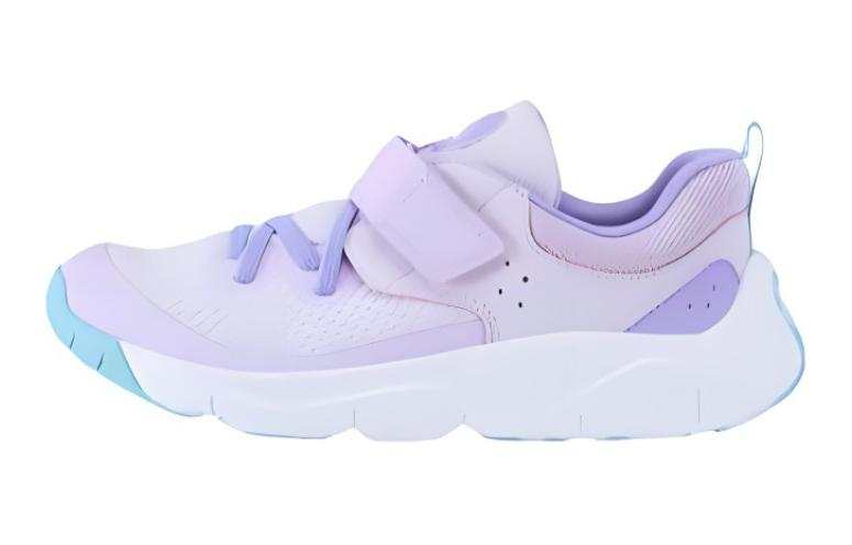 DECATHLON Playful Fast Hook and Loop Style Abrasion Resistant Breathable Low top Kids' Running Shoes Purple White Blue