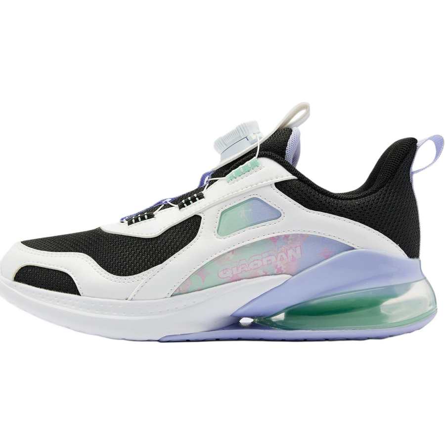 QIAODAN Synthetic Leather, Textile Low top Running Shoes Black/Jordan White Teenagers