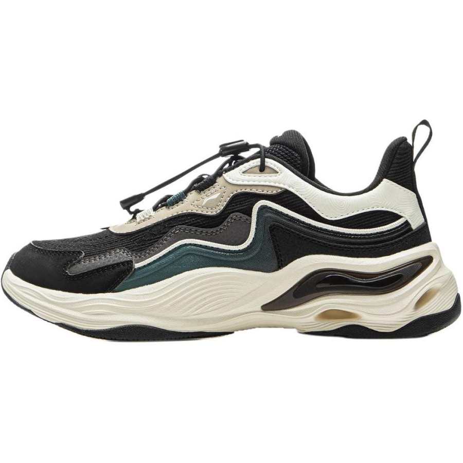 Li-Ning YOUNG Li Ning YOUNG Sports Lifestyle Yunchuan Low top Casual Shoes Black Gray Ecru Teenagers