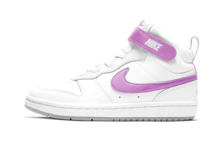 Nike Nike Mid 2 Leather Slip Resistant Cushioning Abrasion Resistant Mid top Kids' Skateboarding Shoes White Purple
