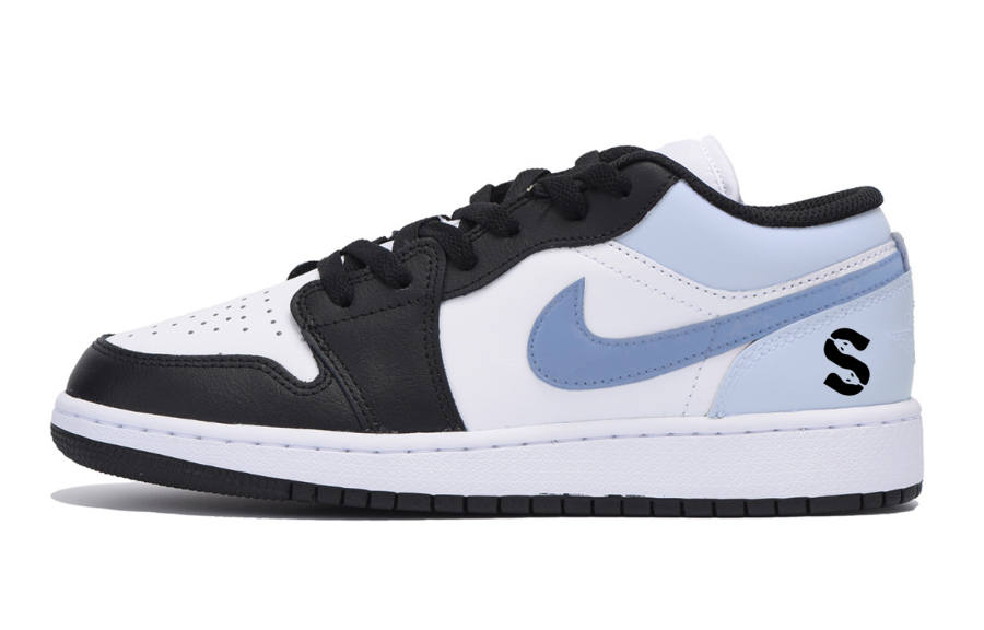 Jordan Jordan Air Jordan 1 Low top Kids' Skateboarding Shoes Black Blue Teenagers