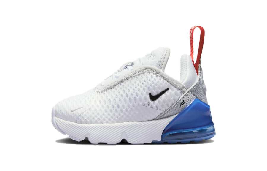 Nike Nike Air Max 270 Cushioning Abrasion Resistant Cushioning, Wear Resistant Low top Toddler Shoes White Blue