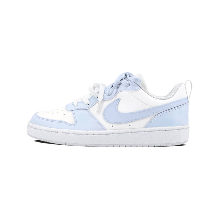 Nike Nike Court Borough 2 Dusty Blue With A Hint Of White Leather Slip Resistant Cushioning Abrasion Resistant