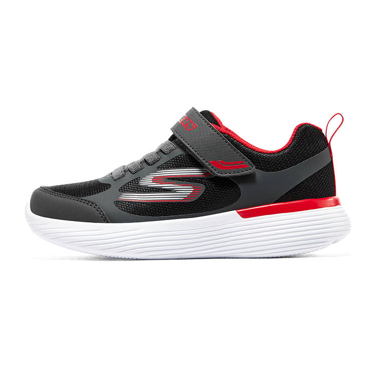 Skechers Go Run 400 V2 Abrasion Resistant Breathable Lightweight Cushioning Low top Kids Lifestyle Shoes Black Red