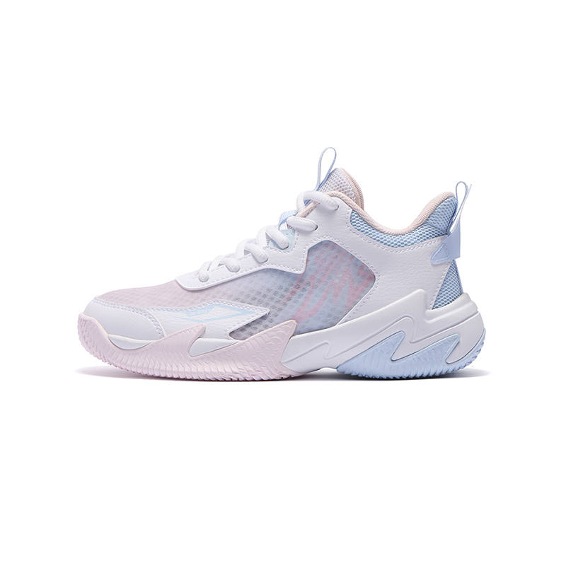 361°KIDS Brave Warrior 2.0 Basketball Shoes White Pink Blue Gauze Style Unisex