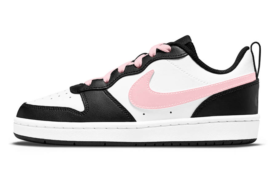 Nike Nike Court Borough Slip Resistant Abrasion Resistant Low top Kids' Skateboarding Shoes Black White Pink Teenagers