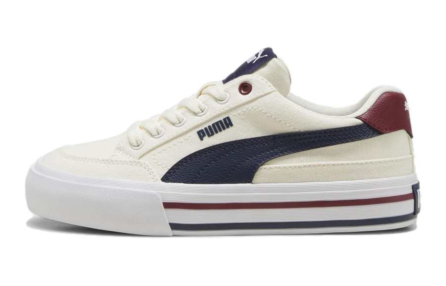 PUMA Court Star Abrasion Resistant Abrasion Resistant Low top Kids' Skateboarding Shoes Beige Blue Unisex