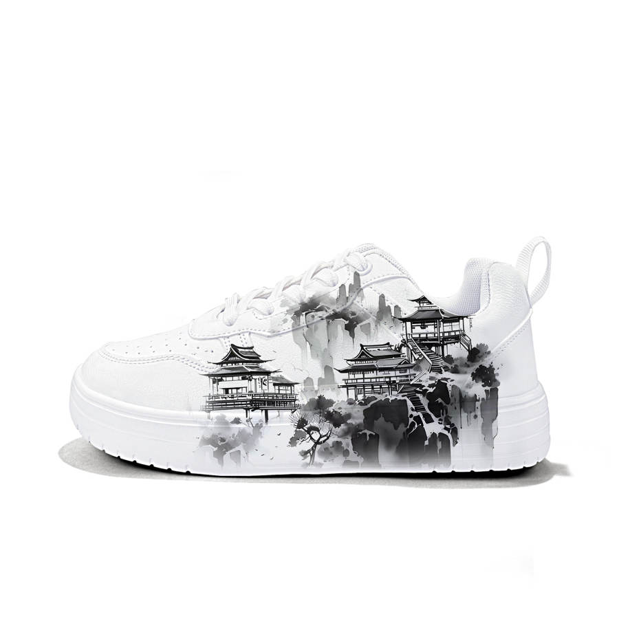 ZUOLENGCHAN Lightweight And Breathable Low top Skateboard Shoes Unisex White