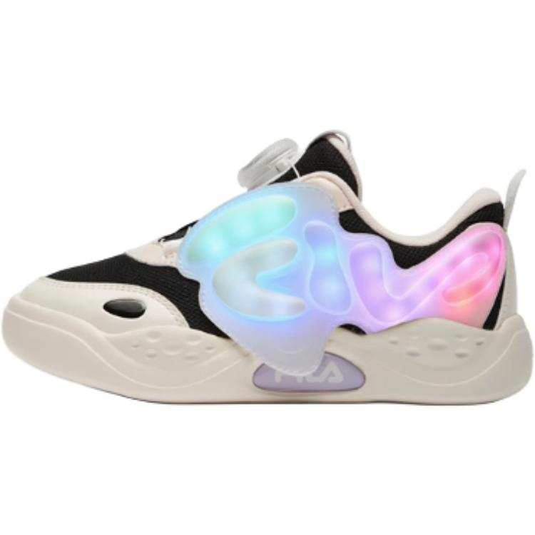 FILA KIDS BOA Comfortable And Lightweight Abrasion Resistant Low top Kids' Training Shoes Black Milk White