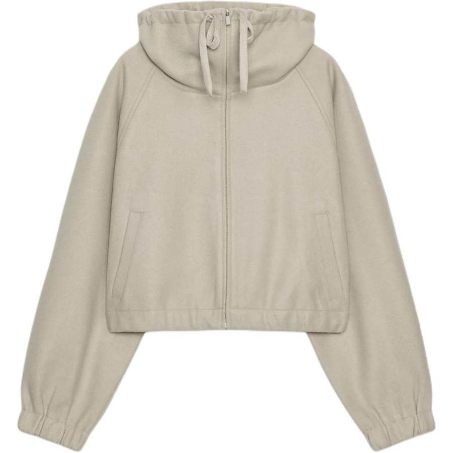 ZARA Sweatshirts Women's Gray Green Stand Collar Moderate